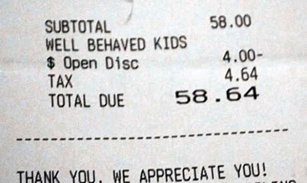 This receipt went viral after the King family was given a $4 discount at a Poulsbo restaurant for h...