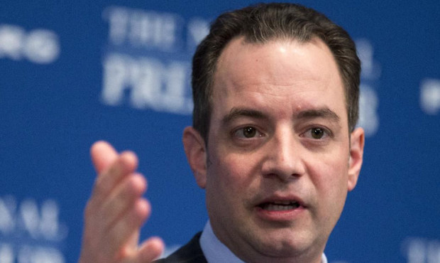 Republican National Committee Chairman Reince Priebus gestures while speaking at the National Press...