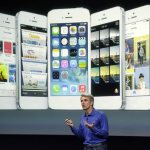 Craig Federighi, senior vice president of Software Engineering at Apple, speaks during the new product release in Cupertino, Calif., Tuesday, Sept. 10, 2013. (AP Photo/Marcio Jose Sanchez)