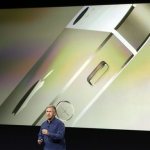 Phil Schiller, Apple's senior vice president of worldwide product marketing, speaks on stage during the introduction of the new iPhone 5s in Cupertino, Calif., Tuesday, Sept. 10, 2013. (AP Photo/Marcio Jose Sanchez)