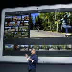 Eddy Cue, Apple's senior vice president of Internet Software and Services, speaks on stage about apps before a new product introduction on Tuesday, Oct. 22, 2013, in San Francisco. (AP Photo/Marcio Jose Sanchez)