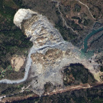 This satellite image provided by Skybox Imaging and captured by SkySat-1 on Tuesday, April 1, 2014 at 12:19 p.m. PDT shows the area of the mudslide in Oso, Wash.(AP Photo/Skybox Imaging) 