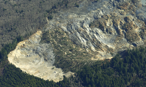 Geologists have determined the Oso mudslide is 1500 feet long, 4,400 feet wide and over 600 feet hi...