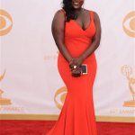 Danielle Brooks arrives at the 65th Primetime Emmy Awards at Nokia Theatre on Sunday Sept. 22, 2013, in Los Angeles. (Photo by Jordan Strauss/Invision/AP)