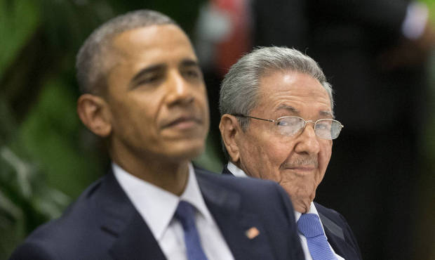 President Obama attends a State Dinner hosted by Cuban President Raul Castro at the Palace of the R...
