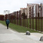 The Oct. 21, 2014 photo shows a part of the Wall Remembrance Monument at Bernauer Strasse in Berlin. (AP Photo/Markus Schreiber)